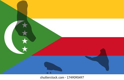Contour of Comoros on National flag