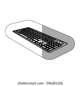 contour computer keyboard icon, vector illustraction design
