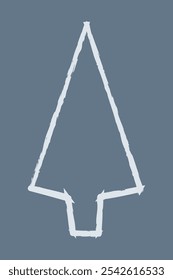 Contour conifer tree color. Doodle clipart illustration.