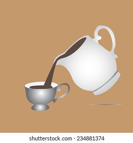 The contour of the Cup and teapot  on brow