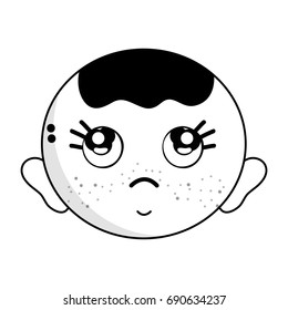 contour cute baby boy head with hairstyle design
