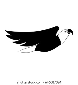 contour cute eagle bird with big wings