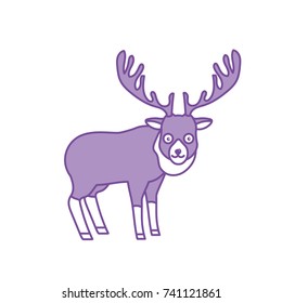 contour cute elk wild animal icon