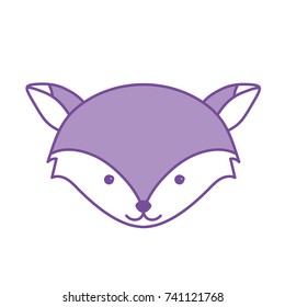 contour cute fox head wild animal