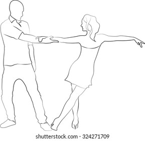 The contour of the dancing couples