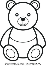 contour drawing of a children's toy bear