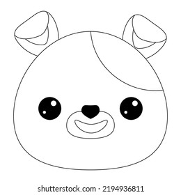 Contour drawing dog on white background. Drawing engraving. Cartoon vector illustration. Isolated vector signs symbol. Education background. Cute symbol.children's coloring book
