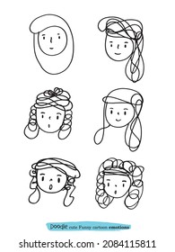 cute​ contour drawing face
Abstract continuous one line drawing, man and woman face. Modern style portrait, Vector illustration,Fashion One line drawing man and woman faces
