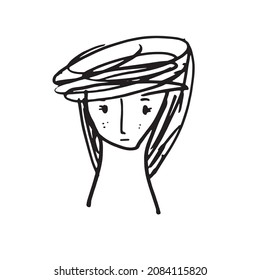 cute​ contour drawing face
Abstract continuous one line drawing, man and woman face. Modern style portrait, Vector illustration,Fashion One line drawing man and woman faces
