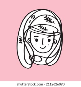 cute​ contour drawing face
Abstract continuous one line drawing, woman face. Modern style portrait. Vector illustration,Fashion One line drawing women faces