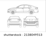 contour drawing of the liftback. 
Skoda Octavia.