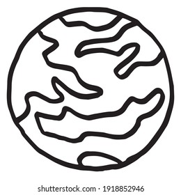 Tema del espacio del planeta de dibujo del contorno para colorear d