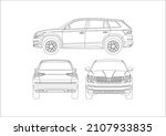 contour drawing of an SUV. Skoda Kodiaq.