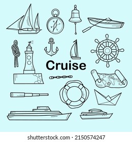 contour drawings, a set of cruise elements