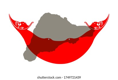 Contour of Easter Island on National flag