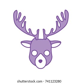 contour elk head wild cute animal