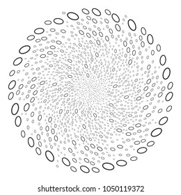 Contour Ellipse cycle cluster. Element centrifugal explosion done from randomized contour ellipse items. Vector illustration style is flat iconic symbols.