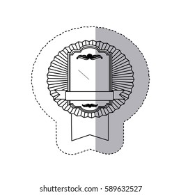 contour emblem border form with ribbon icon, vector illustraction design