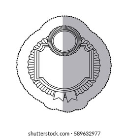 contour emblem border form with ribbon icon, vector illustraction design