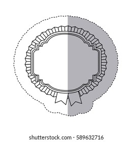 contour emblem border with ribbon icon, vector illustraction design