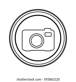 contour emblem camera icon, vector illustraction design image