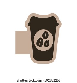 contour emblem coffee espresso icon, vector illustraction design