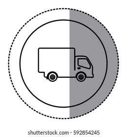 contour emblem delivery car icon, vector illustraction design image