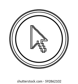contour emblem mouse cursor icon, vector illustraction design