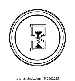 contour emblem mouse hourglass cursor icon, vector illustraction design