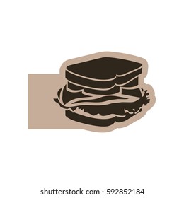contour emblem sandwich icon, vector illustraction design image