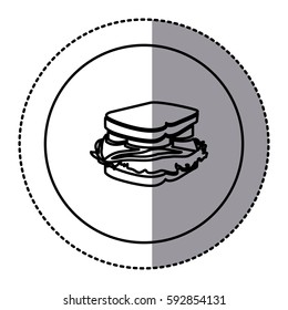 contour emblem sandwich icon, vector illustraction design image
