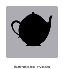 contour emblem teapot icon, vector illustraction design image