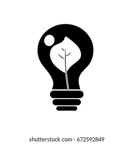 contour energy bulb with leaf inside to environment care
