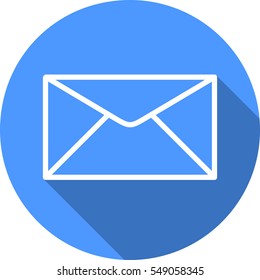 contour envelope round icon.  Send email message sign. Internet mailing symbol.