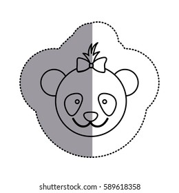 Contour Face Bear Bow Head Icon Stock Vector (Royalty Free) 589618358 ...