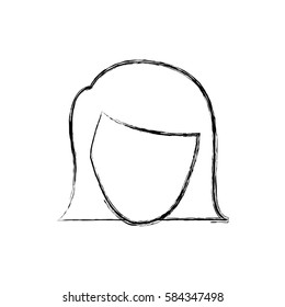 contour face formal woman icon, vector illustration design