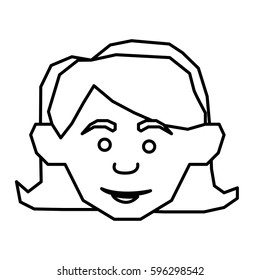 contour face happy woman icon, vector illustraction design image