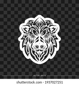 Contour of the face of a lion. Good for logo or print. Isolated. Vector 