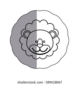 contour face lion icon, vector illustration design image