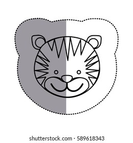 contour face tiger icon, vector illustration design image