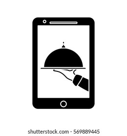 contour fast food order website icon, vector illustration image