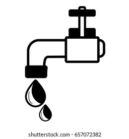 contour faucet with drop of water to ecology conservation