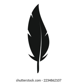 Contour feather icon simple vector. Pen bird. Ink art