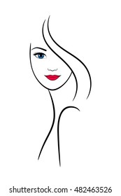 Contour female face for spa and beauty salon decoration