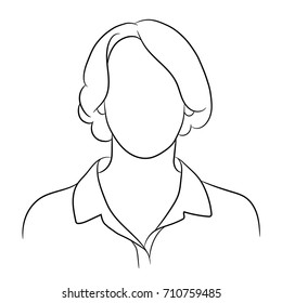 contour of a female head without a face vector illustration