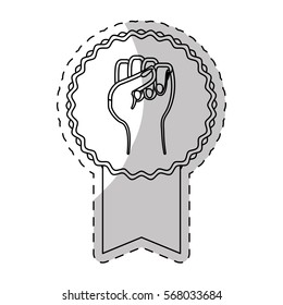 Contour fight for rights women symbol, vector illustration