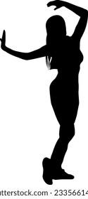 contour figure girls pose joy meditation