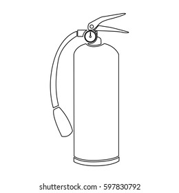 contour fire extinguisher icon flat vector illustration