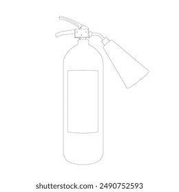 Contour Fire Extinguisher Icon Vector Design on White Background. Outline icon isolated on white. Fire protection, safety.