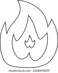 Contour fire. Flame drawing in brushstrokes to color.